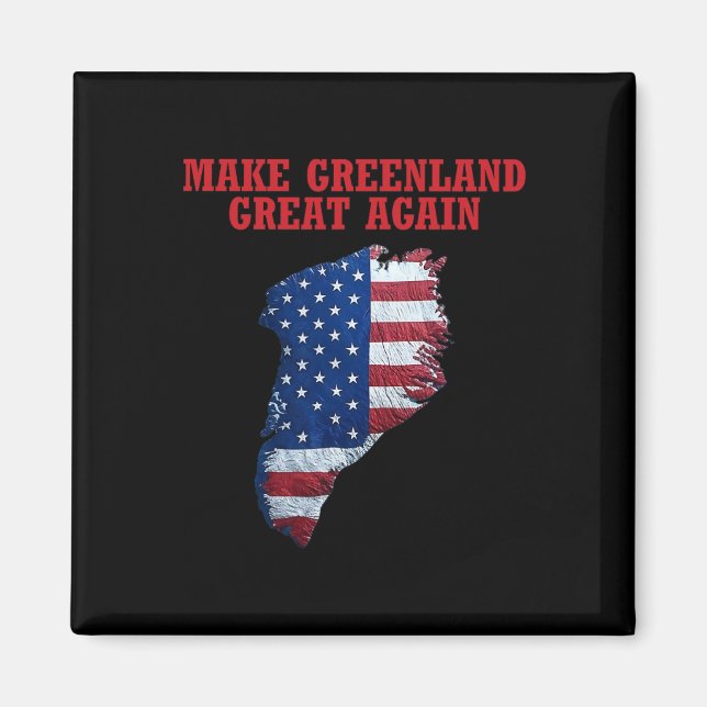 Trump Greenland Usa Flag Make Greenland Great Agai Magnet (Front)