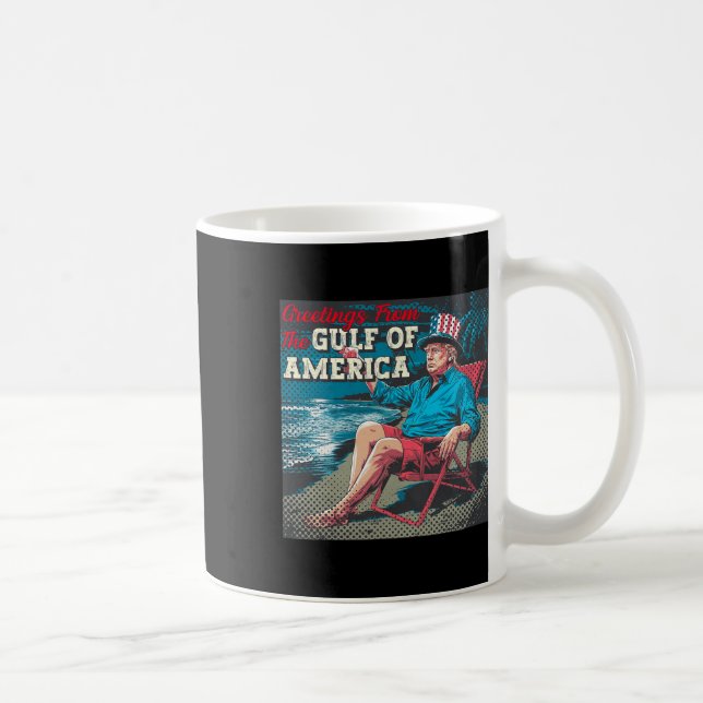 Trump Greeting From The Gulf Beach Of America Patr Coffee Mug (Right)