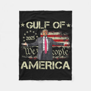Trump Gulf Of Usa America Est 2025 American Flag P Fleece Blanket