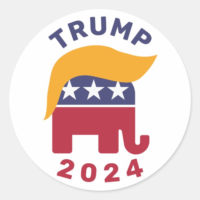 Trump hair 2024 election Classic Round Stickers (Front)