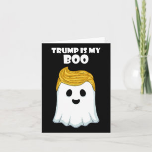 Trump Hair Funny Ghost Halloween Boo Card
