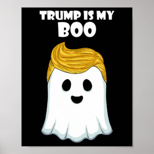 Trump Hair Funny Ghost Halloween Boo Poster