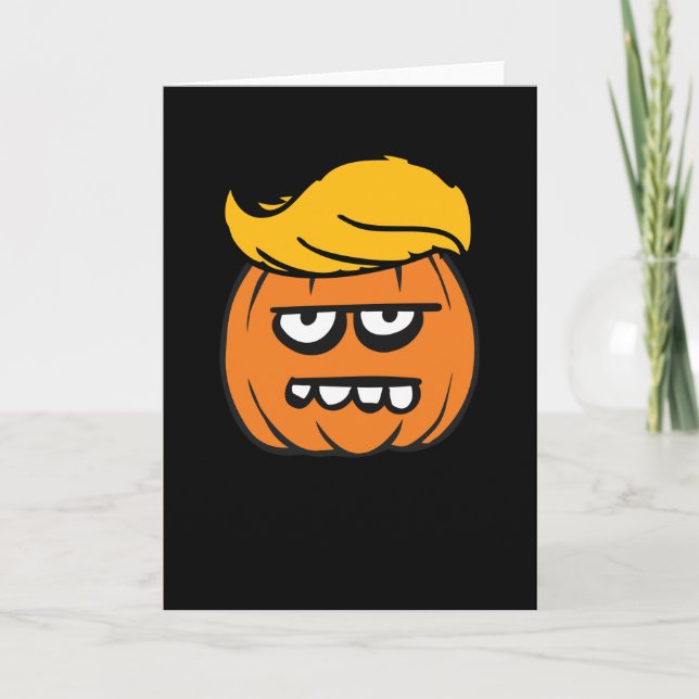 Trump Hair Pumpkin Halloween Costume Cute Card (Front)