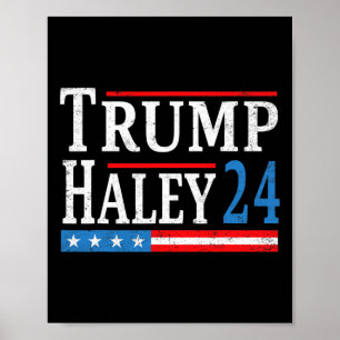 Trump Haley 2024 President Election Republican Tic Poster