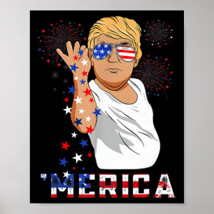 Trump Happy 4th Of July Trump American Flag 1  Poster