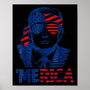 Trump Happy 4th Of July Trump American Flag 2  Poster
