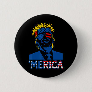 Trump Happy 4th Of July Trump American Flag Gifts 6 Cm Round Badge