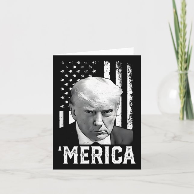 Trump Happy 4th Of July Trump American Flag Gifts  Card (Front)