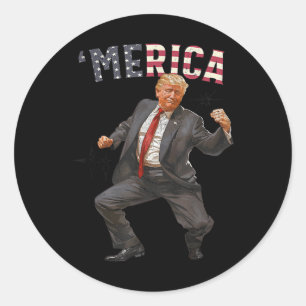 Trump Happy 4th Of July Trump American Flag Gifts Classic Round Sticker