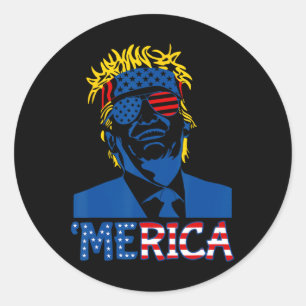 Trump Happy 4th Of July Trump American Flag Gifts Classic Round Sticker