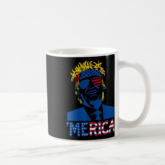 Trump Happy 4th Of July Trump American Flag Gifts  Coffee Mug (Right)