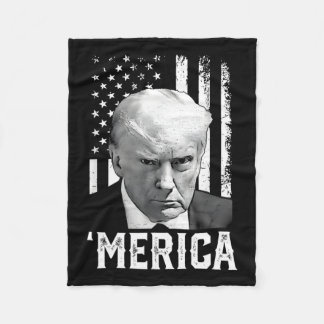 Trump Happy 4th Of July Trump American Flag Gifts  Fleece Blanket