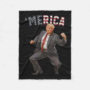Trump Happy 4th Of July Trump American Flag Gifts Fleece Blanket