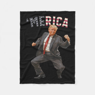 Trump Happy 4th Of July Trump American Flag Gifts  Fleece Blanket