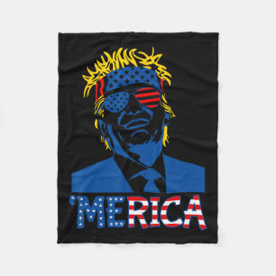 Trump Happy 4th Of July Trump American Flag Gifts Fleece Blanket