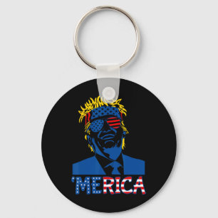 Trump Happy 4th Of July Trump American Flag Gifts Key Ring
