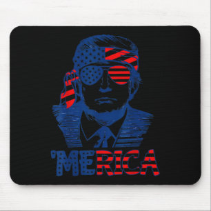 Trump Happy 4th Of July Trump American Flag Mouse Mat