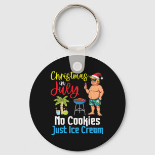 Trump Happy Christmas In July Day No Cookies Just Key Ring