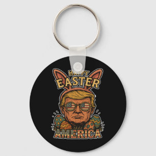 Trump Happy Easter Bunny Egg Hunt Spring Funny Hop Key Ring