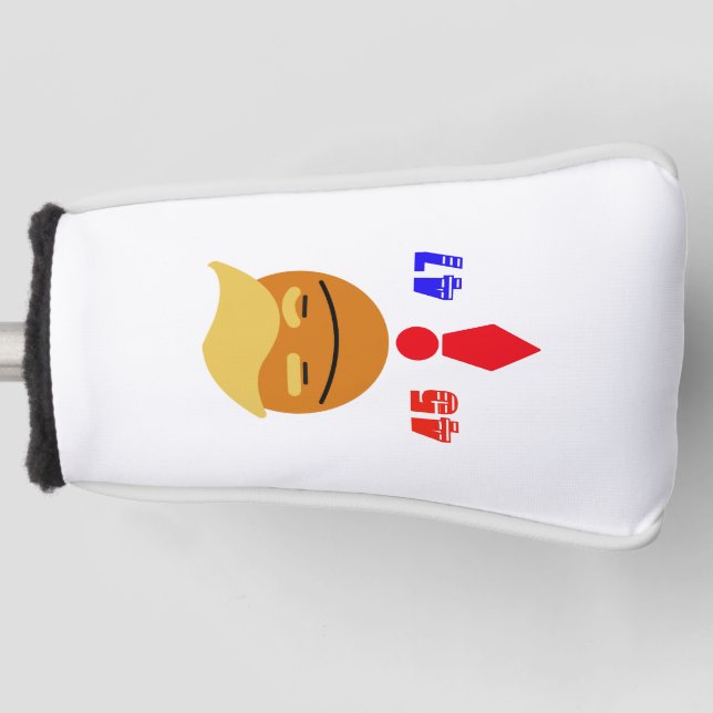 Trump Happy Face with Tie 45/47 Golf Head Cover (Front)