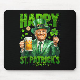Trump Happy St Patricks Day Lucky Shamrock Irish B Mouse Mat