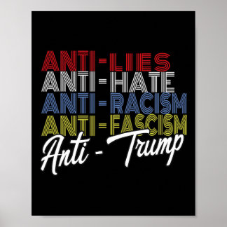 Trump Hate Lies And Fascism Resist Poster