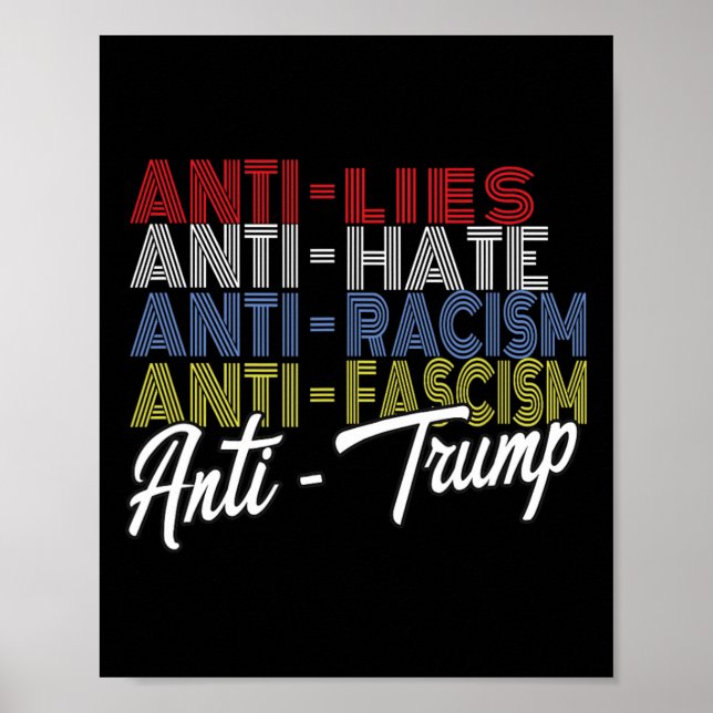 Trump Hate Lies And Fascism Resist Poster (Front)