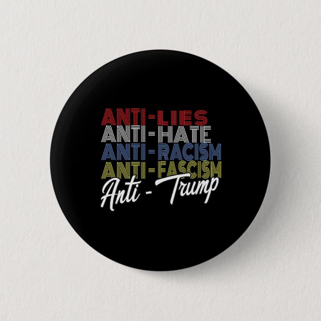 Trump Hate Lies And Fascism Resist Vote Nov 5 2024 6 Cm Round Badge (Front)
