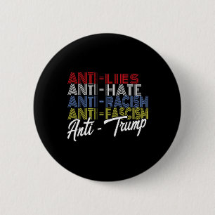 Trump Hate Lies And Fascism Resist Vote Nov 5 2024 6 Cm Round Badge