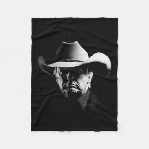 Trump Head Cowboy Usa 2024 Vote Election Us Maga Fleece Blanket