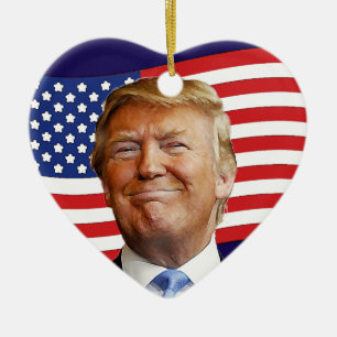 Trump Heart Ceramic Tree Decoration