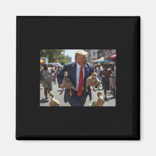 Trump Holding Duck And Cat Vote Trump Pets For Tru Magnet