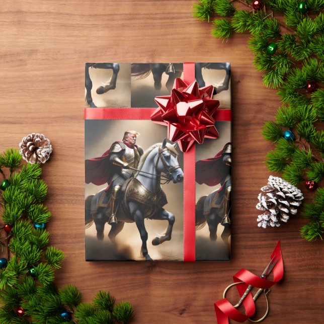 Trump Horseback Victory Christmas Wrapping Paper (Holiday Gift)
