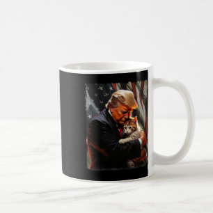 Trump Hugging An Orange Cat 2024 Make Cats Safe Ag Coffee Mug
