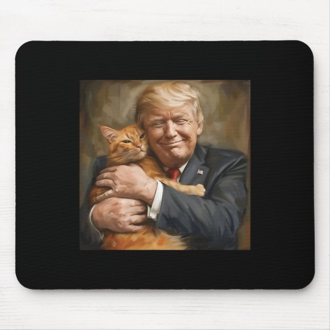Trump Hugging An Orange Cat 2024  Mouse Mat (Front)