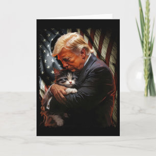 Trump Hugging An Orange Cat 2025 Make Cats Safe Ag Card