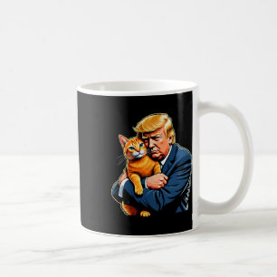 Trump Hugging Orange Cat Funny 2024 Election Meme  Coffee Mug
