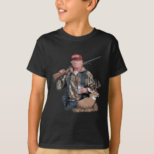 Trump Hunting Deer (front And Back) Make Hunting G T-Shirt