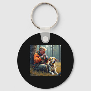 Trump Hunting Deer Funny Beer Drinking Hunting Key Ring