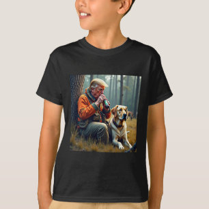 Trump Hunting Deer Funny Beer Drinking Hunting  T-Shirt