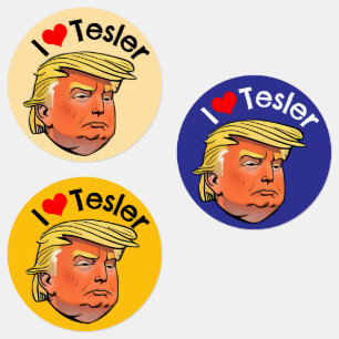 Trump "I love Tesler" Waterproof Stickers