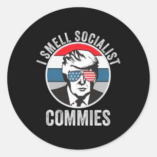 Trump I Smell Commies Political Humour Classic Round Sticker