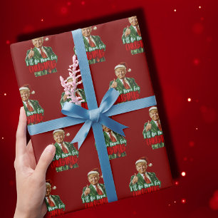 Trump I Will Be Home For Christmas Trump Gift Wrapping Paper