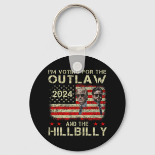 Trump I'm Voting For The Outlaw And Hillbilly Trum Key Ring