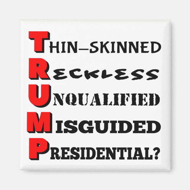 Trump in a Nutshell White Magnet (Front)