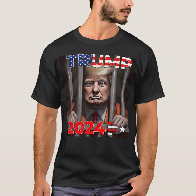 Trump In Jail 2024 (Trump The Criminal) T-Shirt (Front)