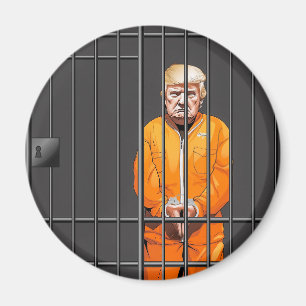 Trump in Jail 2¼ Inch Circle Magnet 