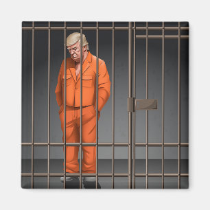 Trump in Jail 2 Inch Square Magnet 