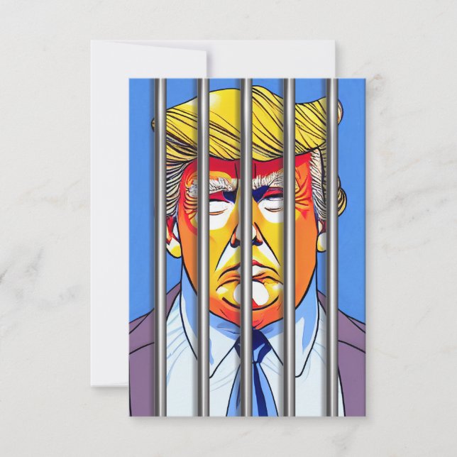 Trump in Jail 3.5" x 5" Flat Thank You Card  (Front)