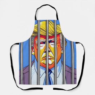 Trump in Jail All-Over Print Apron, Medium Apron
